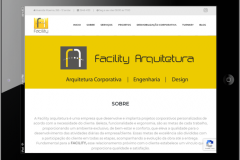 Site da Facility em um tablet deitado