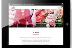 Site da Meatimpex em um tablet deitado